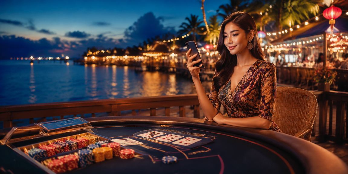 Suasana permainan Baccarat berinspirasikan batik Terengganu di ek342